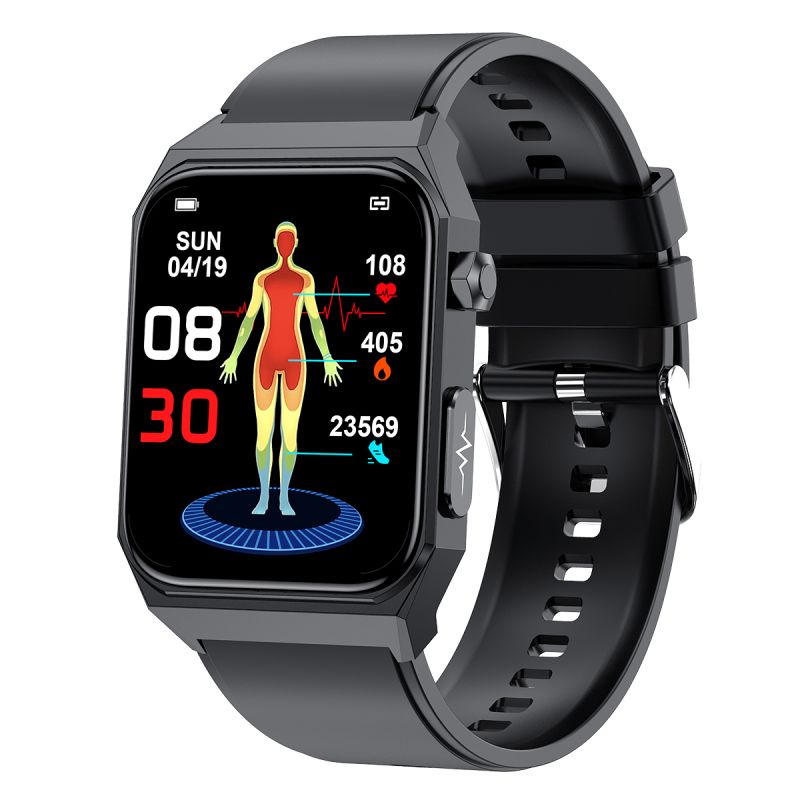 Chytré hodinky E530 s glukózou v krvi ECG? Srdecní frekvence Krevní tlak IP68 Vodotesné chytré hodinky