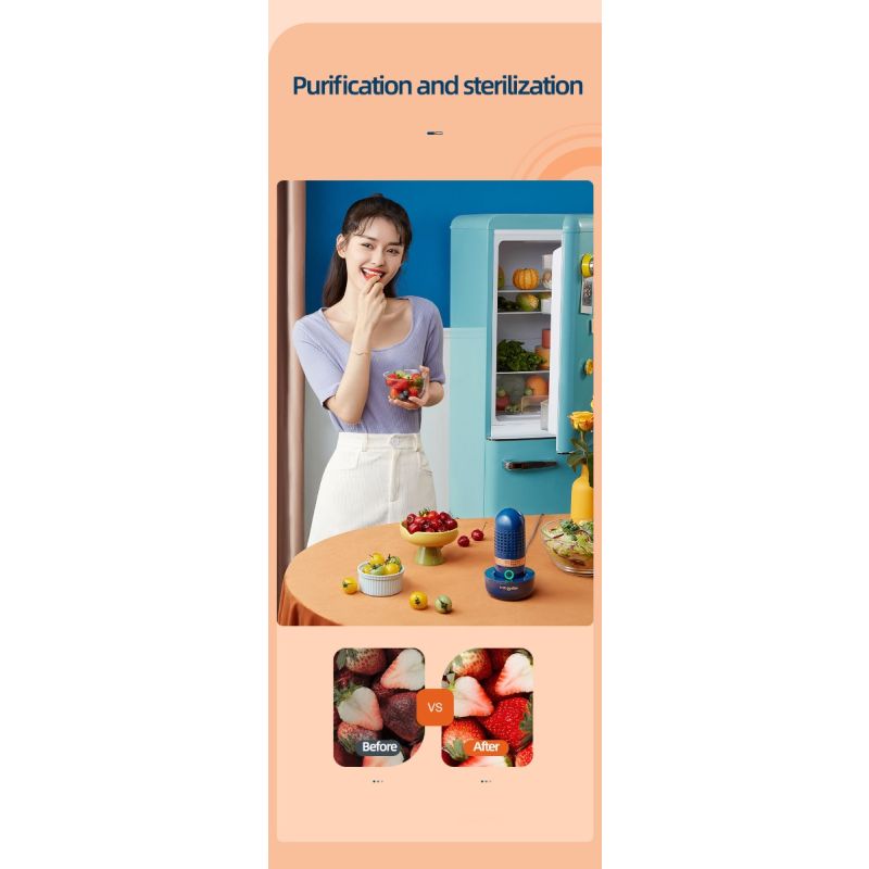 Donlim Čistič Ovoce & Zeleniny - Bezpečnost Potravin Ozonizér pro Zdravý Životní Styl, Dobíjecí, Intuitivní Design
