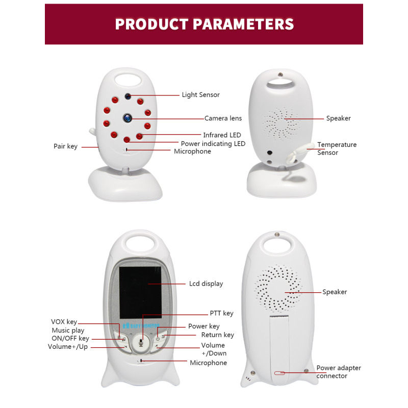 VB601 Bezdrátový Video Baby Monitor s Obousměrným Zvukem a Nočním Viděním – Klid pro Rodiče, Novinka!