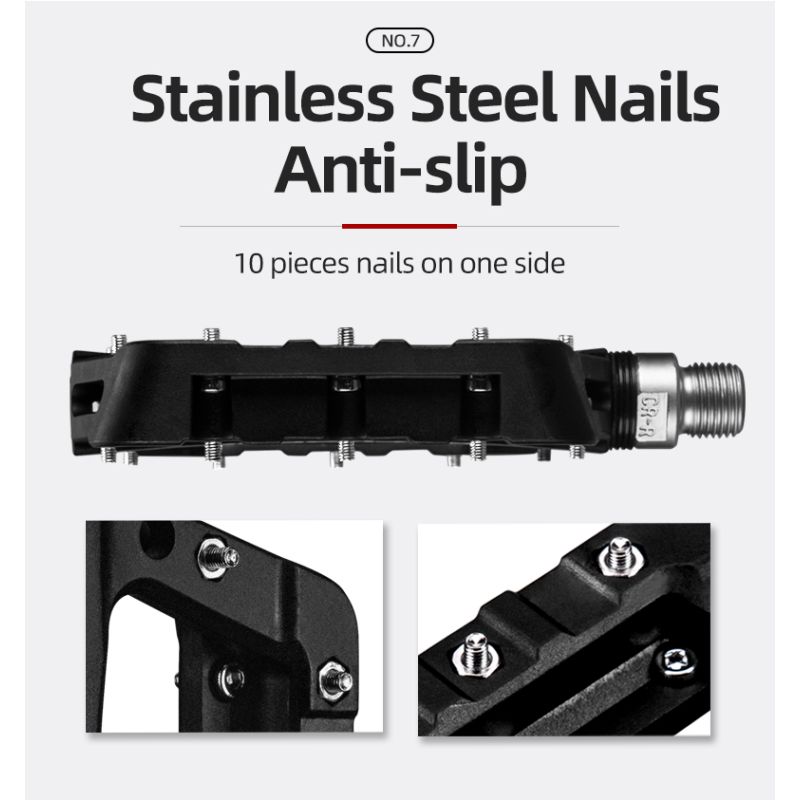 ROCKBROS ultralehká ložiska pedály – Nylonové plošinové díly pro silniční, BMX & MTB kolo, voděodolné & vysoce kvalitní cyklistika příslušenství