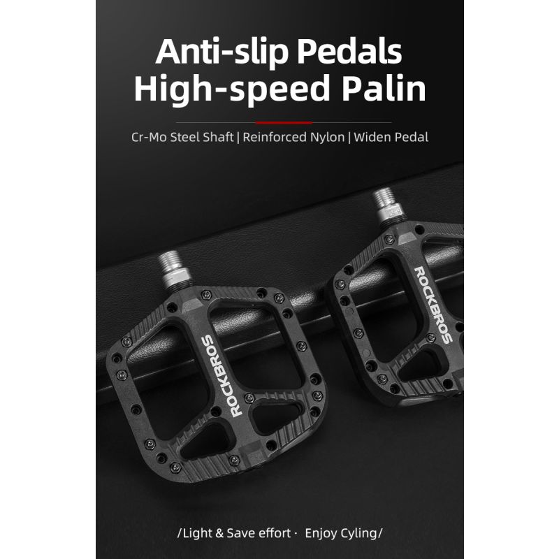 ROCKBROS ultralehká ložiska pedály – Nylonové plošinové díly pro silniční, BMX & MTB kolo, voděodolné & vysoce kvalitní cyklistika příslušenství