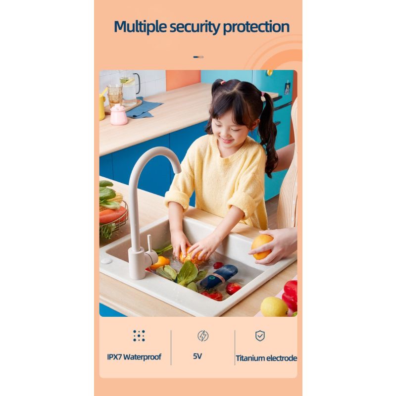 Donlim Čistič Ovoce & Zeleniny - Bezpečnost Potravin Ozonizér pro Zdravý Životní Styl, Dobíjecí, Intuitivní Design