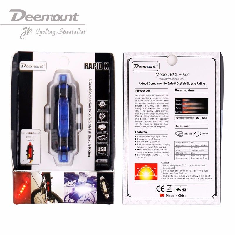 Přenosné USB Dobíjecí Zadní Cyklistické Světlo – LED pro Městskou Cyklistiku a Bezpečnost