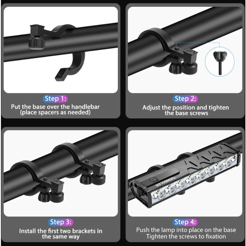 Nitebeam Světlo na kolo 10000 lumenů – Ultra-jasné přední světlo pro MTB a Silniční cyklistiku, Vodotěsné, USB nabíjení