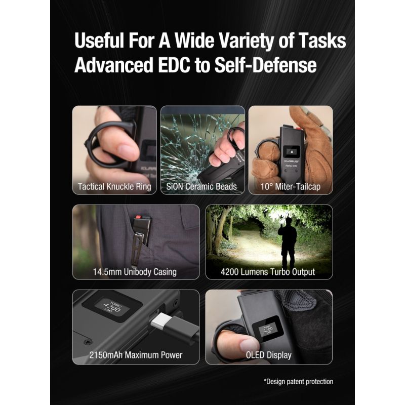 Klarus X1 Ultra-thin kapesní svítilna SST-70 LED 4200LM venkovní nouzová svítilna