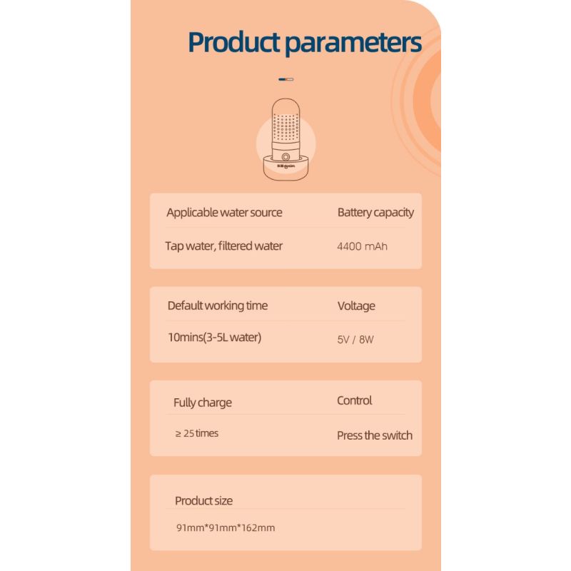 Donlim Čistič Ovoce & Zeleniny - Bezpečnost Potravin Ozonizér pro Zdravý Životní Styl, Dobíjecí, Intuitivní Design