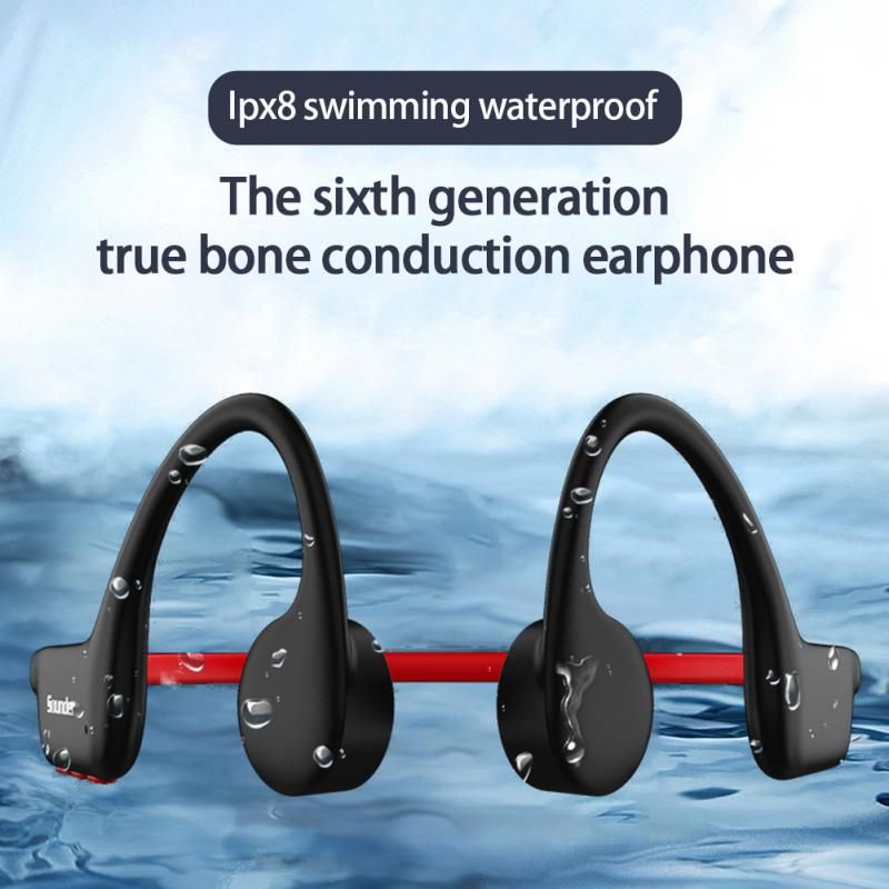 Bone Conduction Sluchátka na plavání 16GB IP68 Bezdrátová MP3 Voděodolné Sportovní Příslušenství Plavání