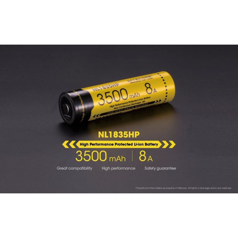 Nitecore NL1835HP 3500mAh 18650 dobíjecí baterie pro vysoký výkon, spolehlivá energie, venkovní nadšence