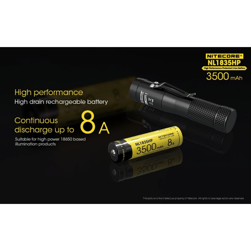 Nitecore NL1835HP 3500mAh 18650 dobíjecí baterie pro vysoký výkon, spolehlivá energie, venkovní nadšence
