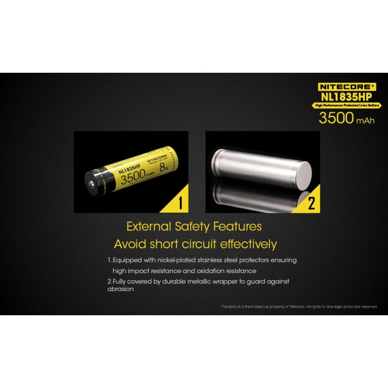 Nitecore NL1835HP 3500mAh 18650 dobíjecí baterie pro vysoký výkon, spolehlivá energie, venkovní nadšence