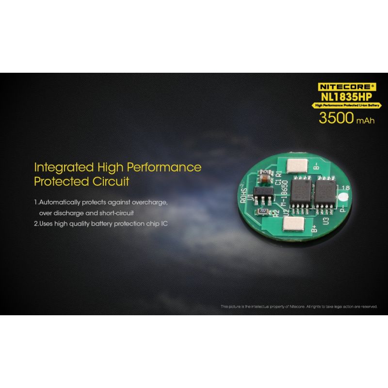 Nitecore NL1835HP 3500mAh 18650 dobíjecí baterie pro vysoký výkon, spolehlivá energie, venkovní nadšence