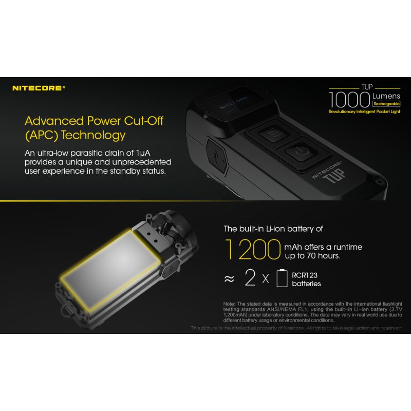 Nitecore TUP XP-L HD V6 Mini svítilna 1000 lumenů USB dobíjecí LED, kompaktní outdoorové vybavení