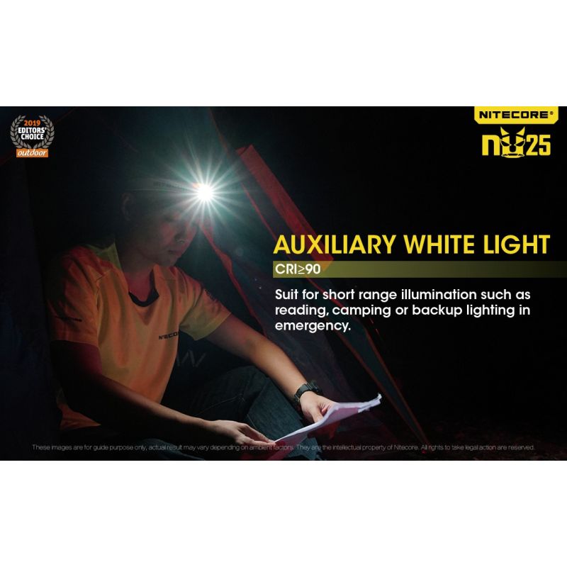 Nitecore NU25 XP-G2 S3 LED svítilna – 360 lumenů, nabíjecí, outdoorové osvětlení, lehký světlomet