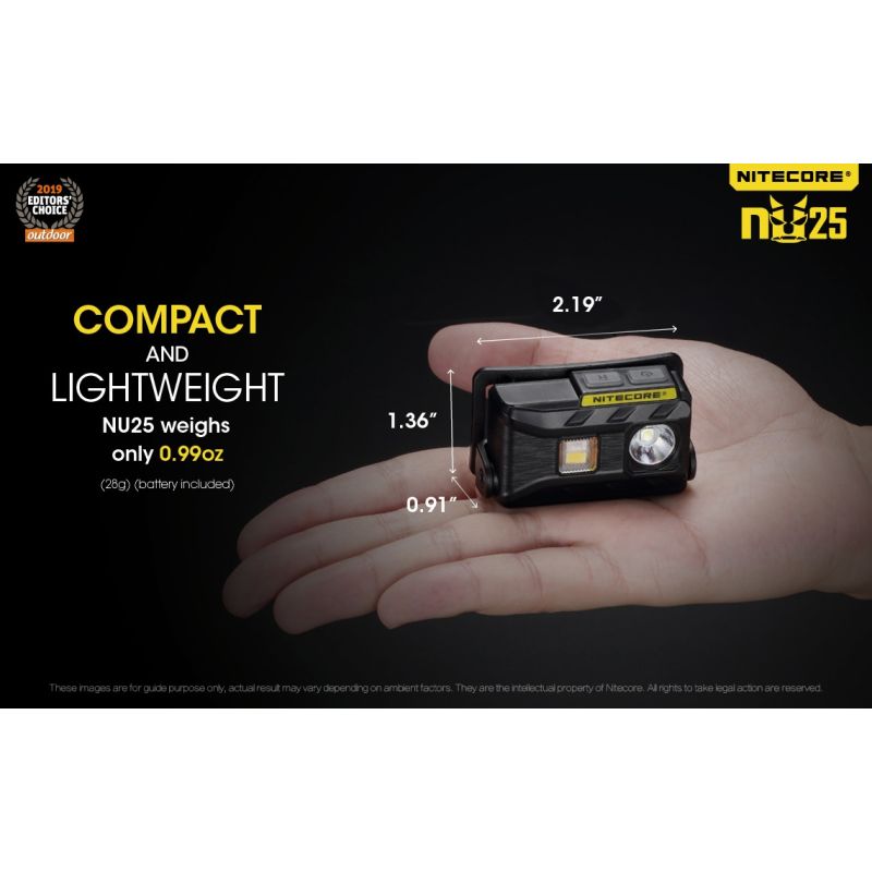 Nitecore NU25 XP-G2 S3 LED svítilna – 360 lumenů, nabíjecí, outdoorové osvětlení, lehký světlomet