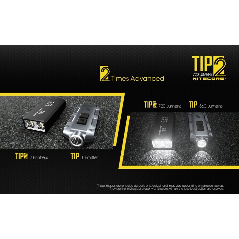 NITECORE TIP2 LED svítilna 720lm USB nabíjecí klíčenková baterka | Kompaktní design, venkovní nástroj.