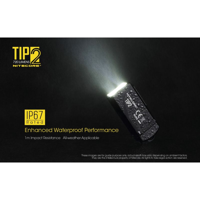 NITECORE TIP2 LED svítilna 720lm USB nabíjecí klíčenková baterka | Kompaktní design, venkovní nástroj.
