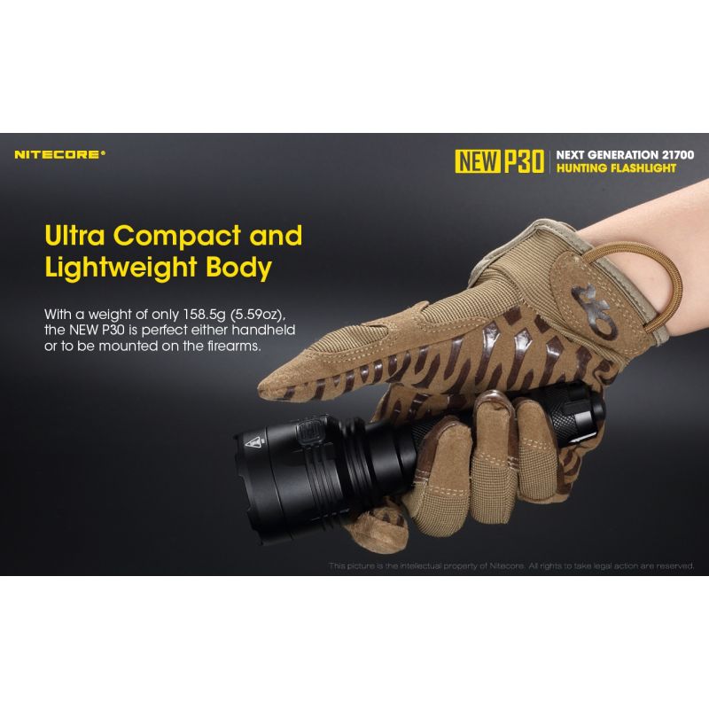 Nitecore NEW P30 LED Baterka 1000 Lumenů, Dosah 618m | Výkonná Odolná Outdoorová Baterka XP-L HI V3