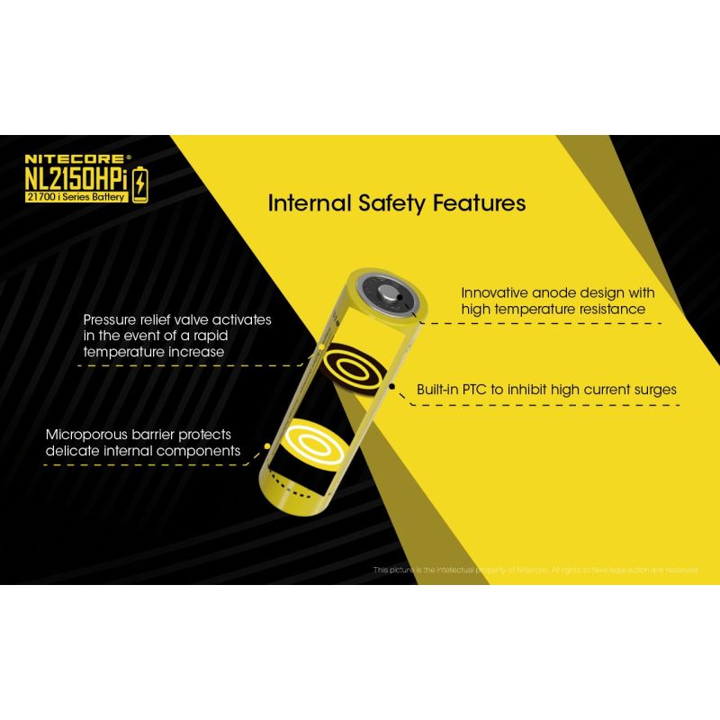 NITECORE NL2150HPi 5000mAh 21700 dobíjecí Li-ion baterie | Vysoký výkon a dlouhá výdrž pro zařízení!