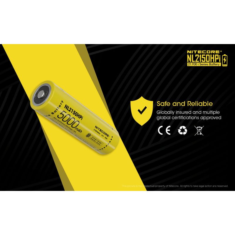 NITECORE NL2150HPi 5000mAh 21700 dobíjecí Li-ion baterie | Vysoký výkon a dlouhá výdrž pro zařízení!
