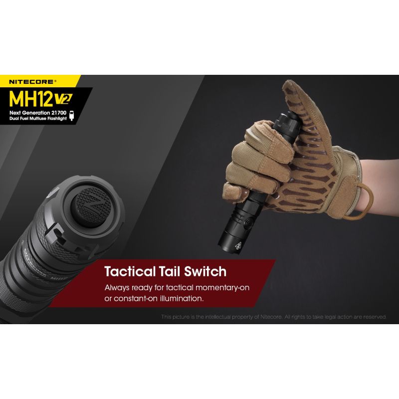 Nitecore MH12 V2 XP-L2 V6 LED svítilna 1200 lumenů – Silný paprsek, 21700 baterie pro venkovní osvětlení!