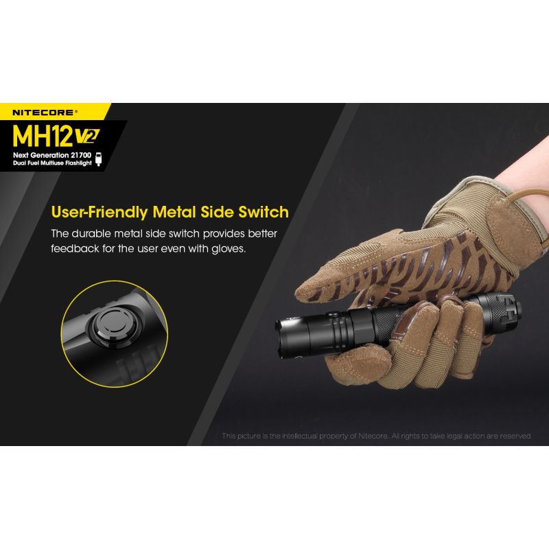 Nitecore MH12 V2 XP-L2 V6 LED svítilna 1200 lumenů – Silný paprsek, 21700 baterie pro venkovní osvětlení!