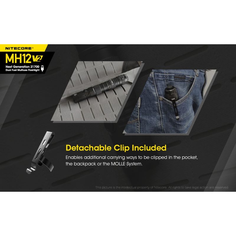 Nitecore MH12 V2 XP-L2 V6 LED svítilna 1200 lumenů – Silný paprsek, 21700 baterie pro venkovní osvětlení!