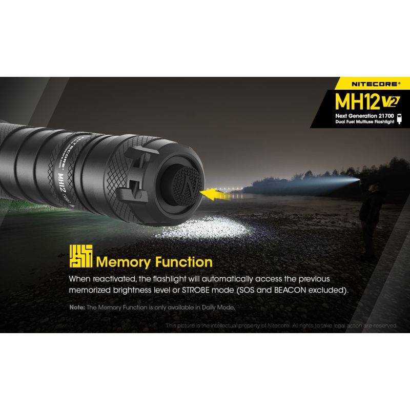 Nitecore MH12 V2 XP-L2 V6 LED svítilna 1200 lumenů – Silný paprsek, 21700 baterie pro venkovní osvětlení!