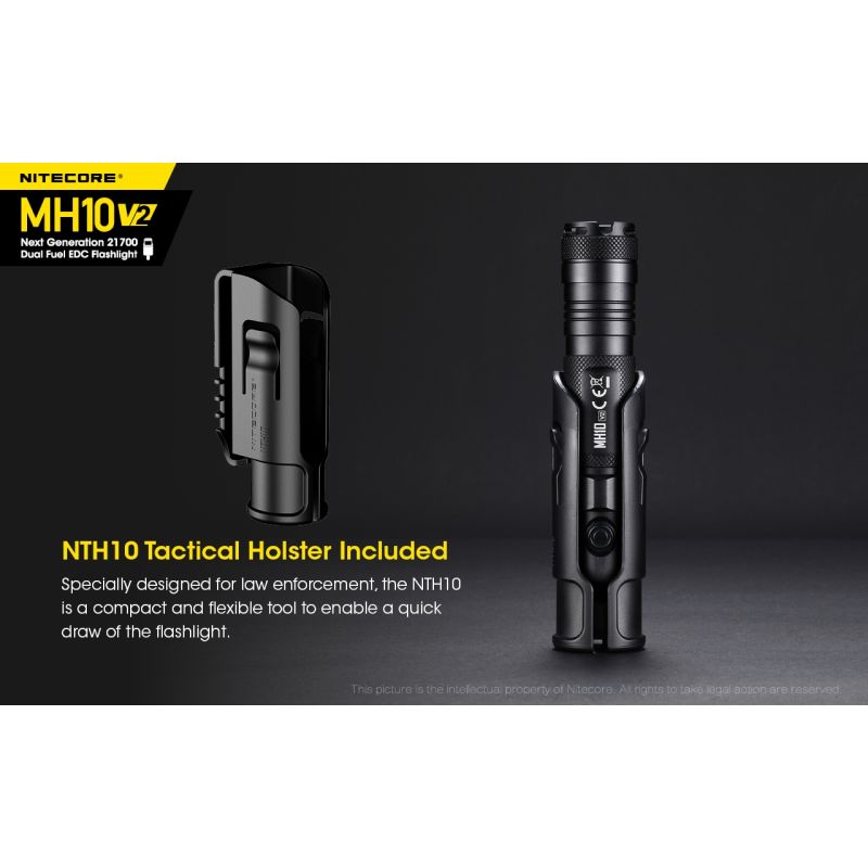 NITECORE MH10 V2 LED svítilna 1000 lumenů USB-C. Kompaktní, spolehlivá pro venkovní osvětlení.