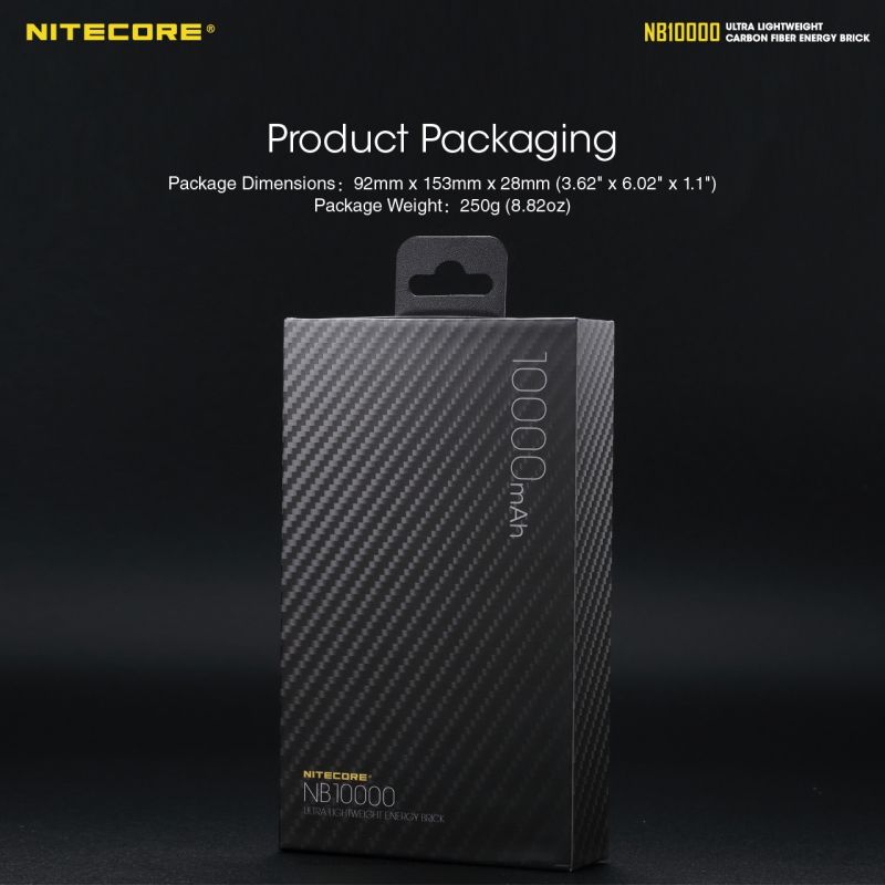 NITECORE NB10000 QC 10000mAh Power Banka Dual Port USB-C Lehké Rychlé Nabíjení pro iPhone Samsung