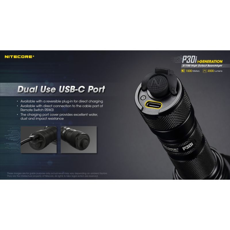 Nitecore P30i taktická svítilna 2000lm XHP35 HI outdoorové osvětlení dosah 1000m spolehlivá LED