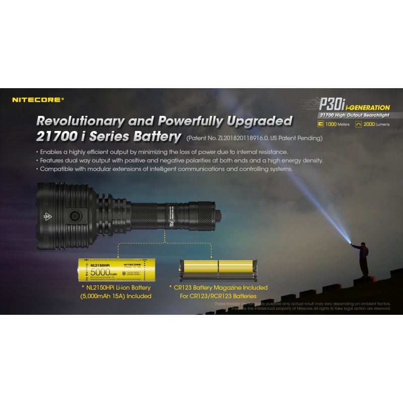 Nitecore P30i taktická svítilna 2000lm XHP35 HI outdoorové osvětlení dosah 1000m spolehlivá LED