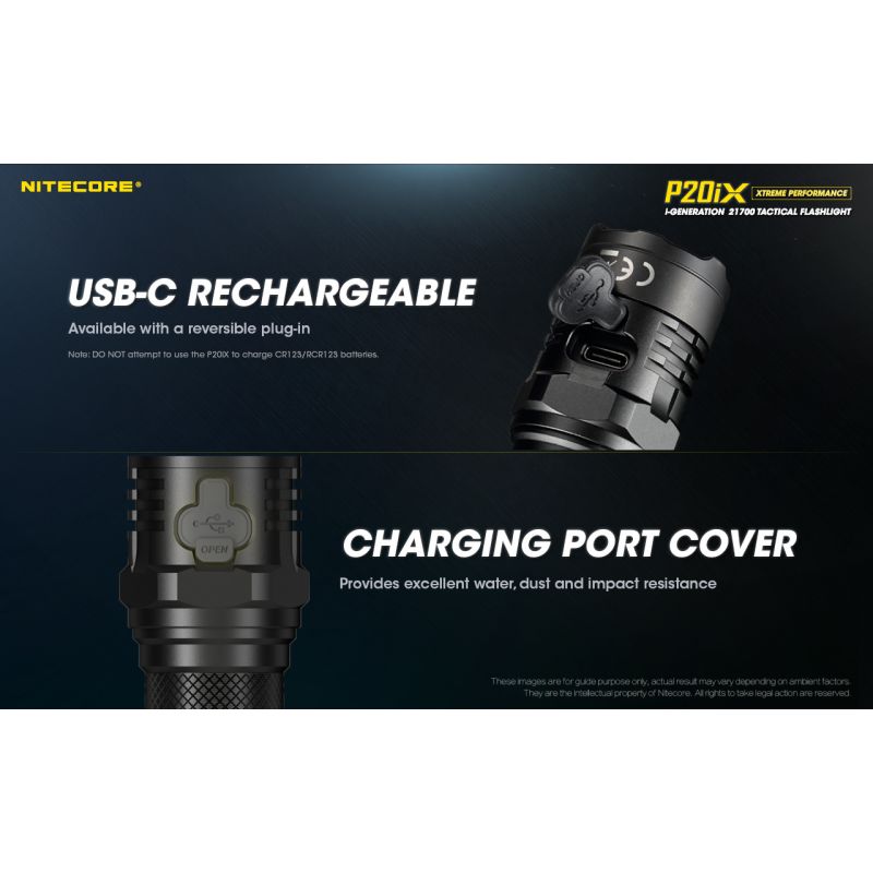 Nitecore P20iX 4000lm taktická svítilna, USB-C, odolná outdoorová svítilna s jasnými LEDkami!