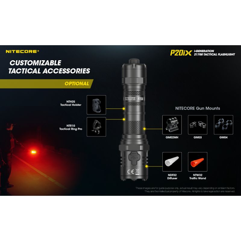 Nitecore P20iX 4000lm taktická svítilna, USB-C, odolná outdoorová svítilna s jasnými LEDkami!