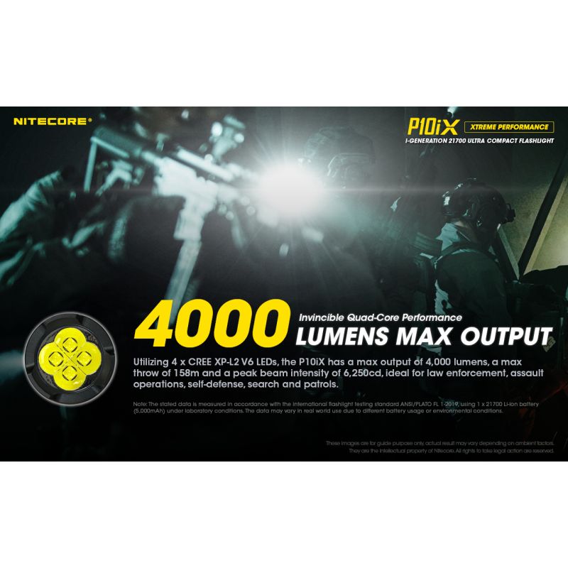 Nitecore P10iX LED svítilna 4000 lumenů – Výkonná outdoorová taktická svítilna, spolehlivá!