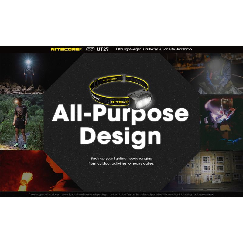 Nitecore UT27 Přední Světlomet 520 Lumenů, Duální LED XP-G3 S3 – Ideální pro Treking a Kempování