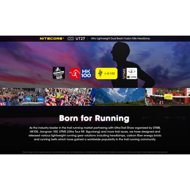 Nitecore UT27 Přední Světlomet 520 Lumenů, Duální LED XP-G3 S3 – Ideální pro Treking a Kempování