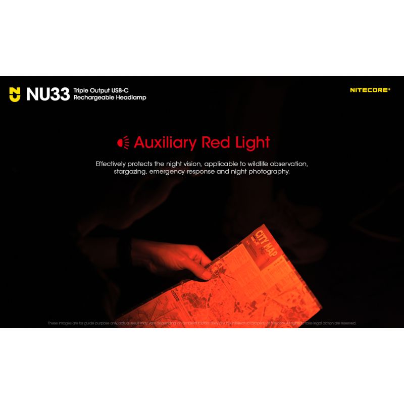 Nitecore NU33 USB-C dobíjecí 700LM čelovka, Vysoké CRI LED, Vodotěsná outdoor svítilna pro kemping!