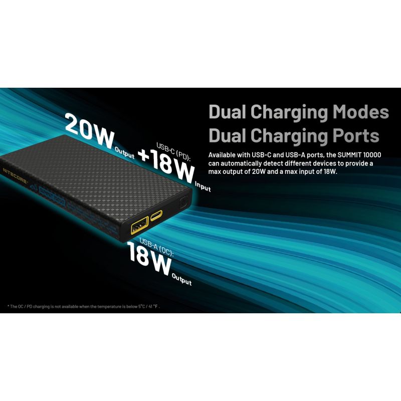 Nitecore Summit 10000 Outdoorová powerbanka do -40°C vyhřívání PD/QC 20W USB-C lehká a odolná IPX5
