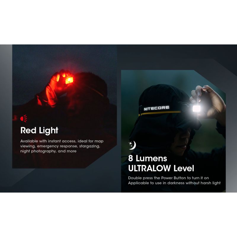 Nitecore NU50 1400 lumenů LED Čelovka – Lehká, Dobíjecí, Spolehlivá pro Outdoor i Cyklistiku