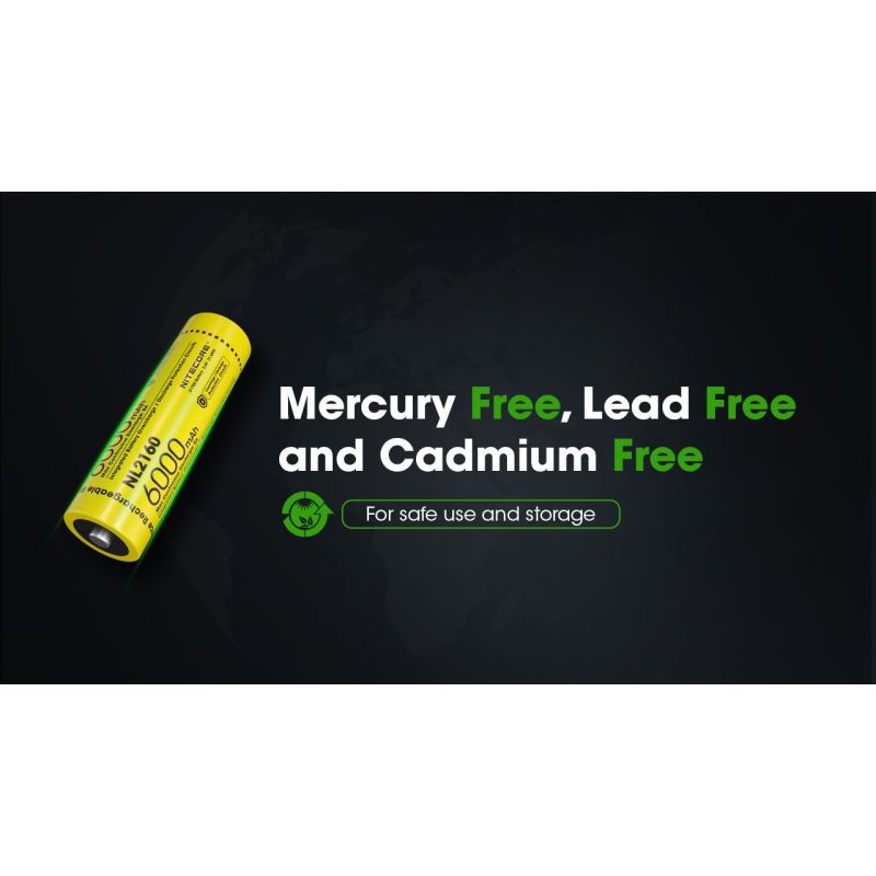 NITECORE NL2160 Dobíjecí Baterie 21700, 6000mAh Li-ion – Vysoká Kapacita, Bezpečnost pro Elektroniku!