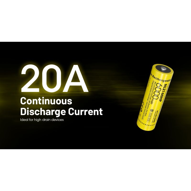 NITECORE NL2160HP 6000mAh 21700 USB-C dobíjecí baterie, vysoká kapacita, kompaktní na cesty