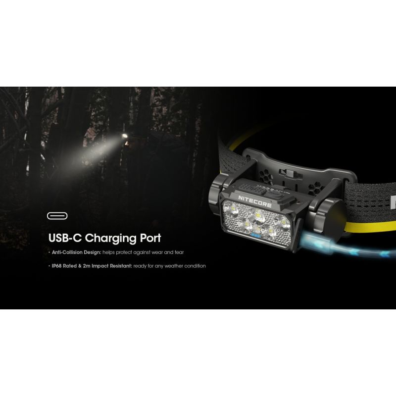 Nitecore HC60 UHE LED dobíjecí světlo 1600 lumenů, outdoorové, robustní design, dlouhá výdrž