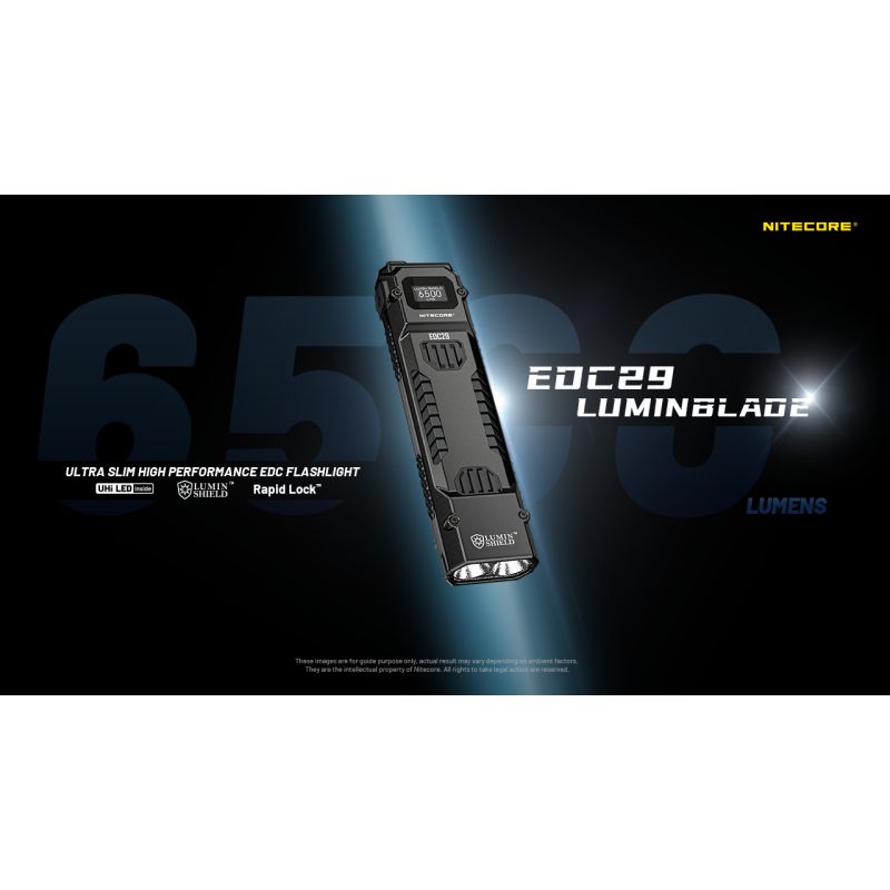 NITECORE EDC29: 6500 Lumenů USB-C Svítilna, Vysoká Svítivost, Multifunkční Lehká EDC Svítilna
