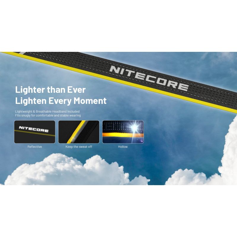 NITECORE NU25 MCT LED Čelovka – 400lm Dvoupaprsková s USB-C pro Outdoor, Turistiku & Kempování