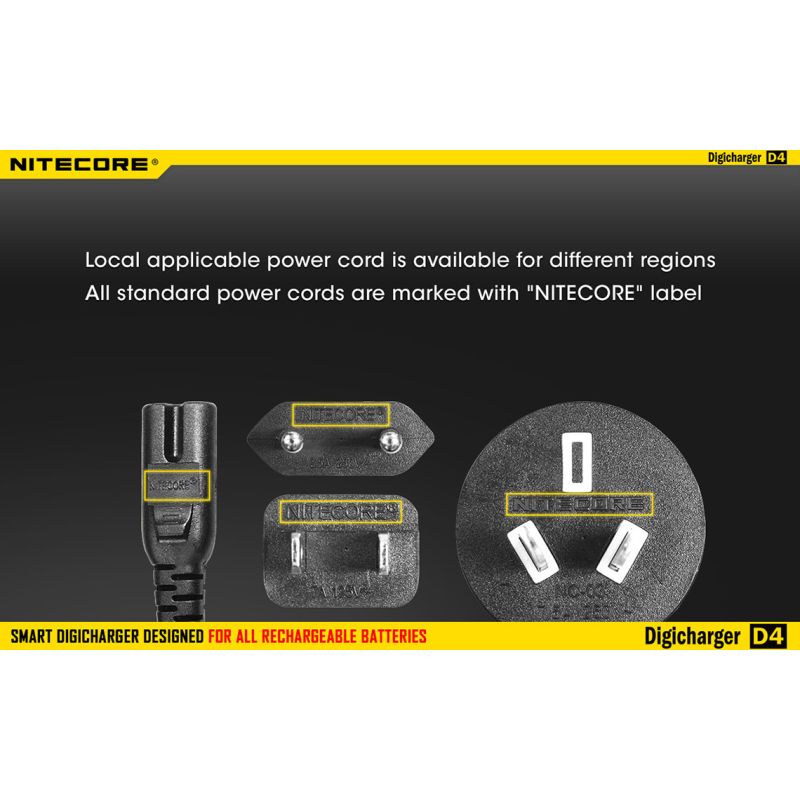Nitecore D4 Digicharger Inteligentní Nabíječka s LCD Displejem, Ochrana proti Přepětí, pro 18650, Li-ion Baterie 700646178704