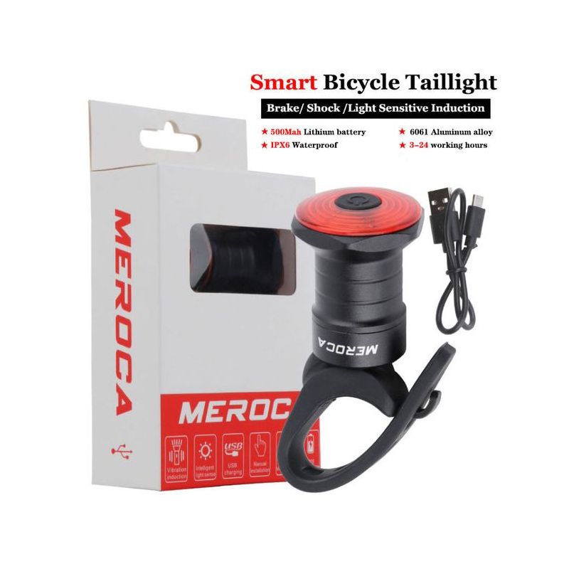 Smart Kolo Zadní světlo s Brzdovým světlem | Auto Start Stop, USB Nabíjení & IPX6 | Bezpečnostní LED Světlo na Kolo s Automatickým Zapínáním pro Cyklisty