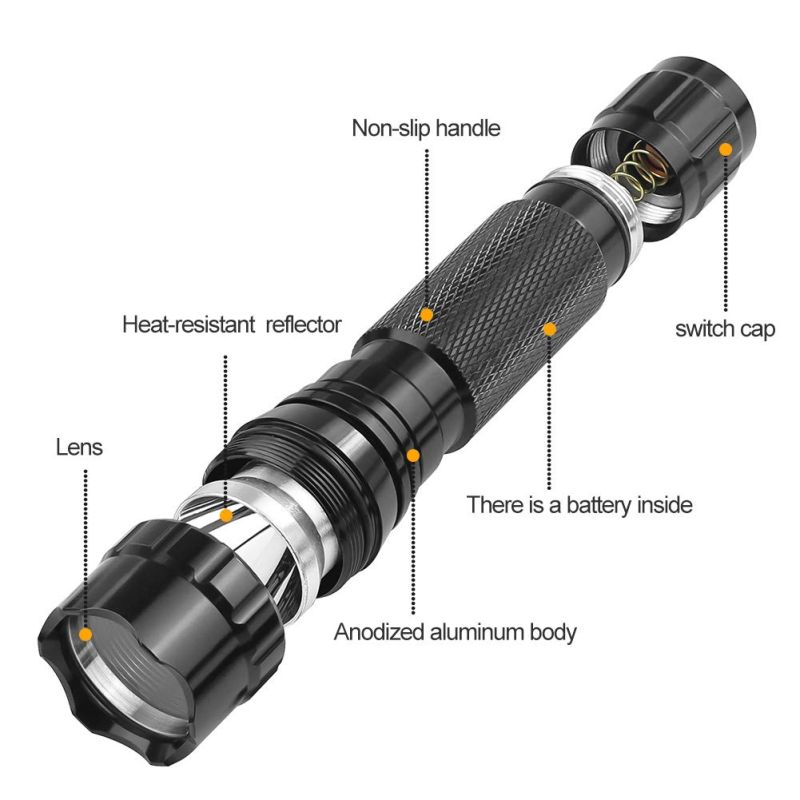 UltraFire 501B U2 LED svítilna 1300 lumenů, 5 režimů: Spolehlivá baterka pro outdoor!