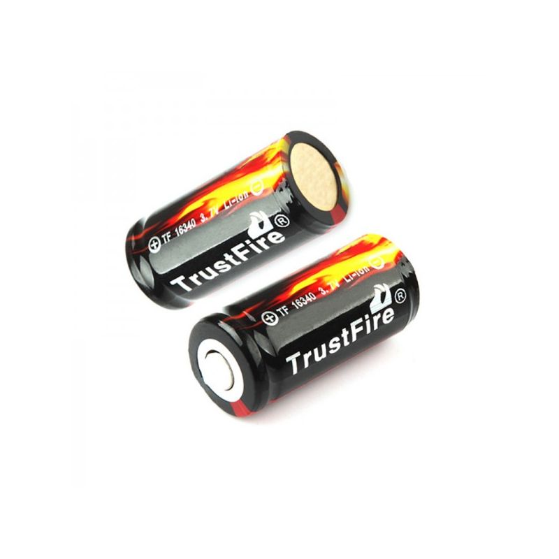 TrustFire 16340 3.7V 880mAh dobíjecí Li-ion baterie – Chráněná, ekologické napájení, Bezpečné použití