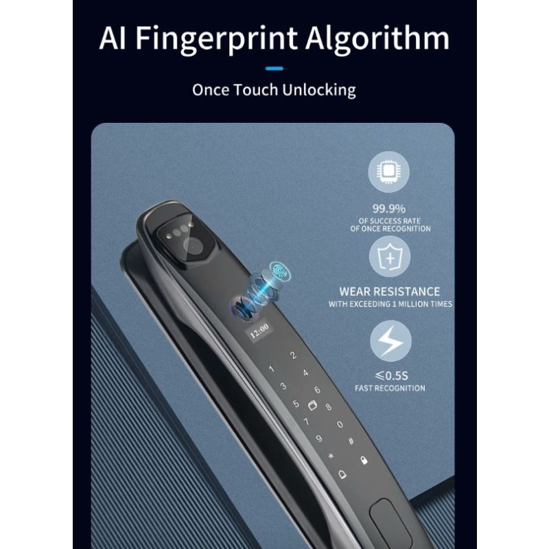 3D Inteligentní Zámek Dveří s Kamerou | Biometrické Odemykání & Smart Home Security pro Klidnou Mysl