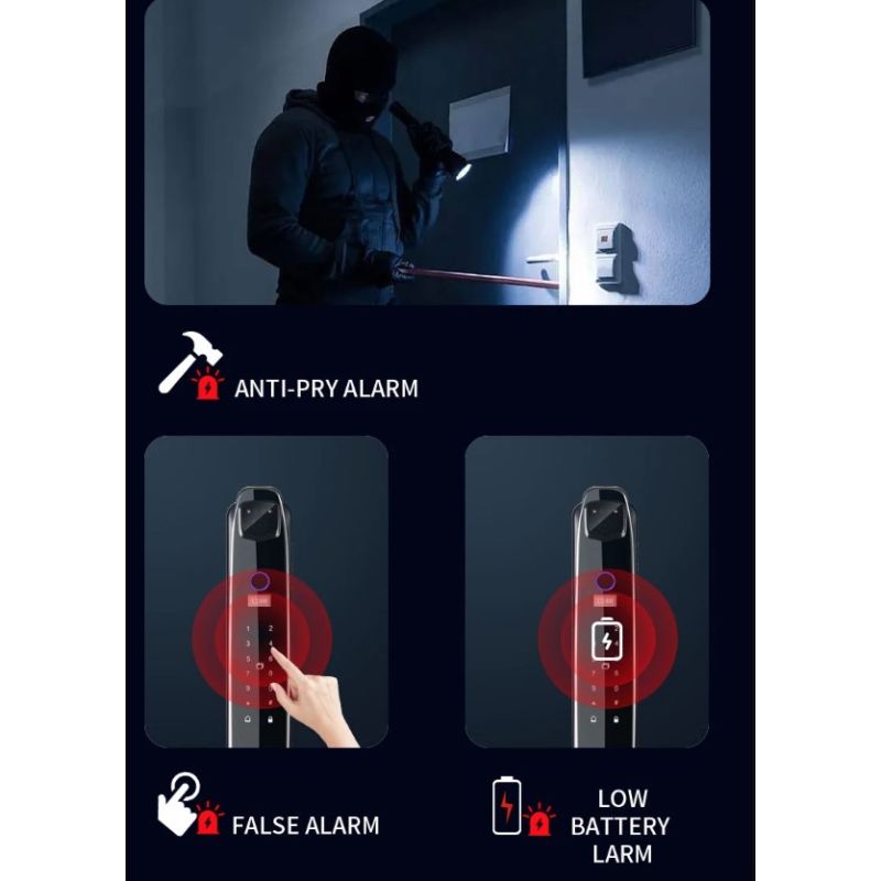 3D Inteligentní Zámek Dveří s Kamerou | Biometrické Odemykání & Smart Home Security pro Klidnou Mysl